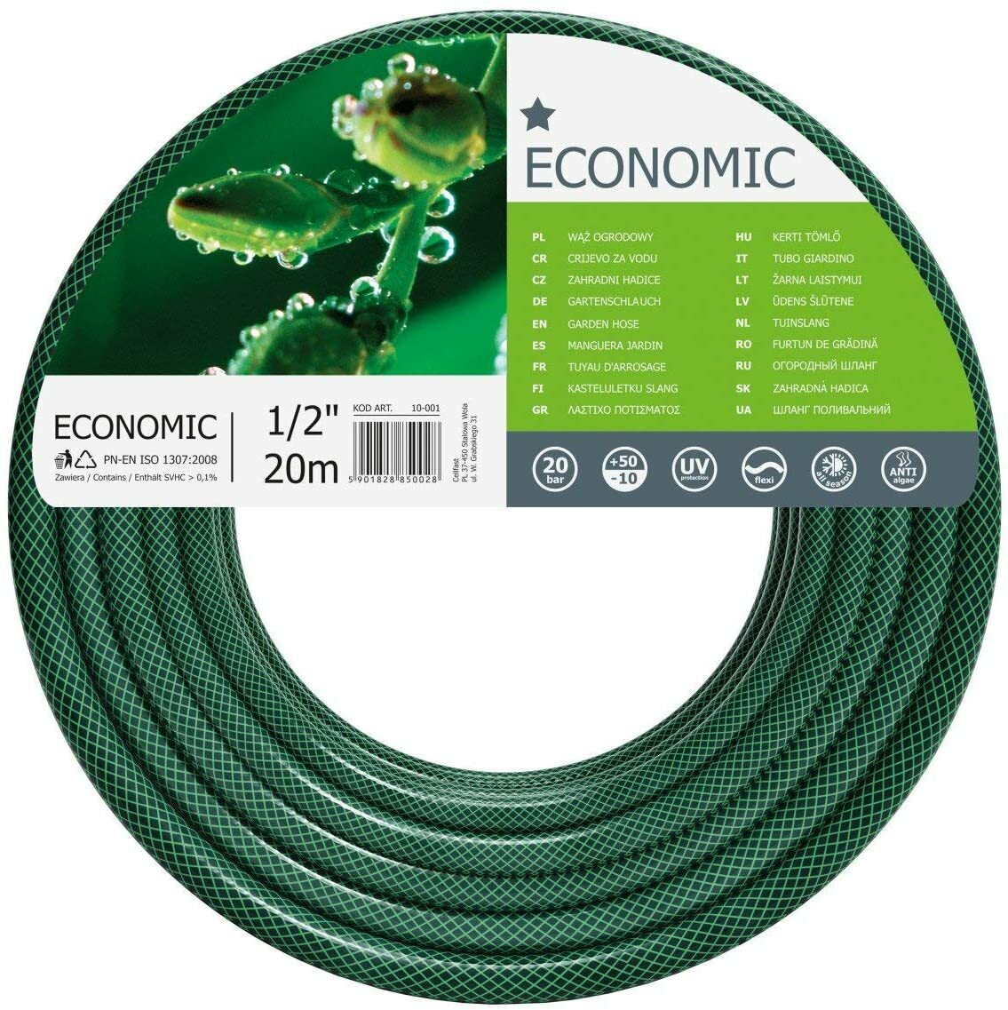 Cellfast Manguera riego de jardin 20 m,1/2