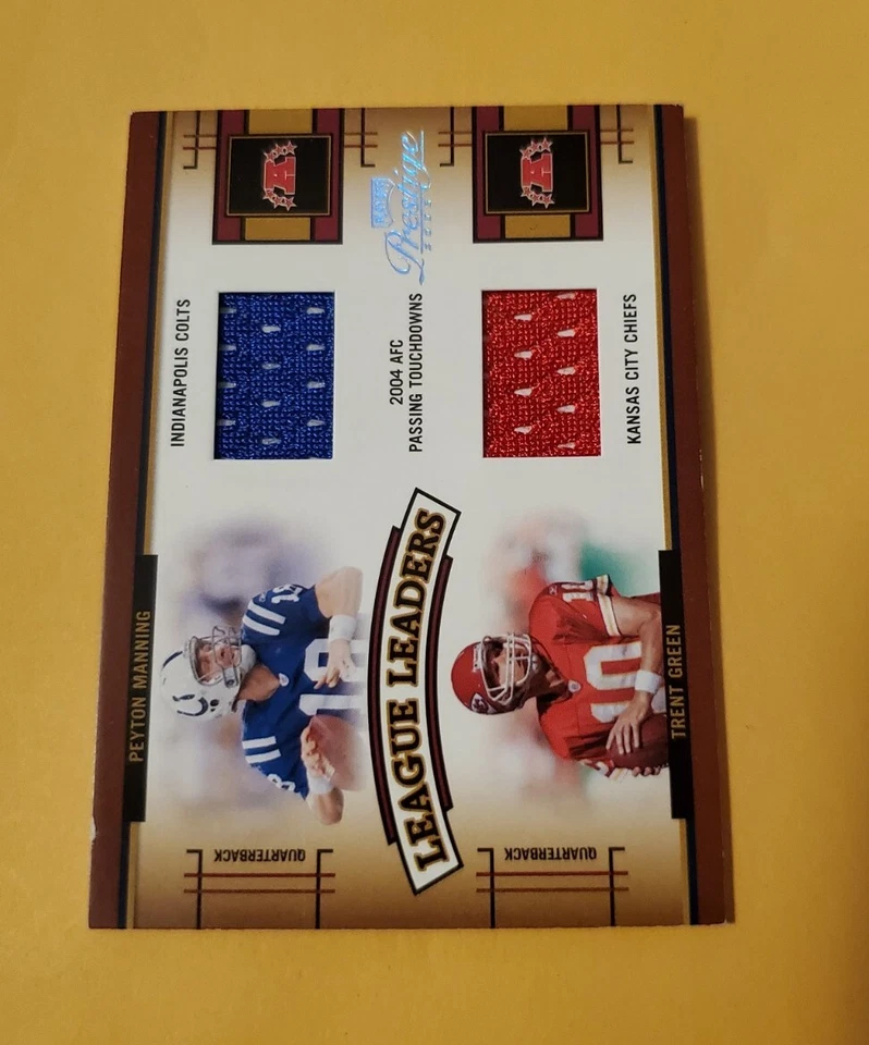 2005 Playoff Prestige Materials 250/250 Peyton Manning Trent Green HOF Last 1/1 - Image 2 of 4