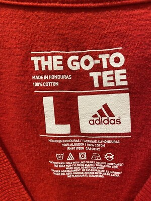 Adidas The Go To Tee Red T Shirt 100% Cotton Mens Size Large GUC