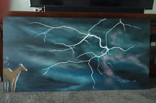 ORIGINAL PAINTING "Fractured Sky"  24"H x 48"W acrylic/stretched by Steven Graff