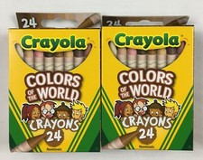 Crayola Colors of the World Crayons Skin Tones 2 Packs 24 Crayons Each Box New