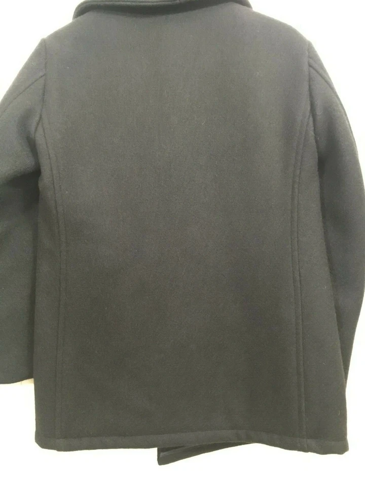 Abrigo de lana vintage de la Marina de los Estados Unidos Abrigo de guisante Chaquetón para hombre Abrigo 36 negro militar EE. UU. Foto 4 de 4