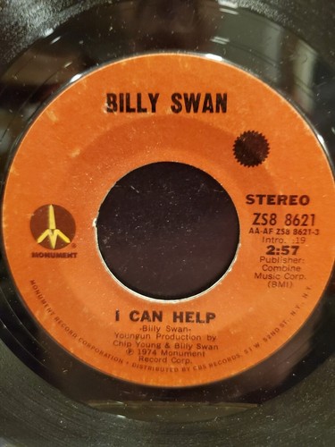 Billy Swan 7" 45 RPM "I Can Help" & "Ways of a Woman In Love" VG+ Condition. - 第 1/2 張圖片