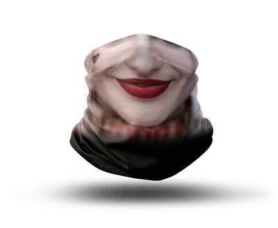 Washable Fabric Face Cover Neck Gaiter Print Harley Quinn Design EU Made