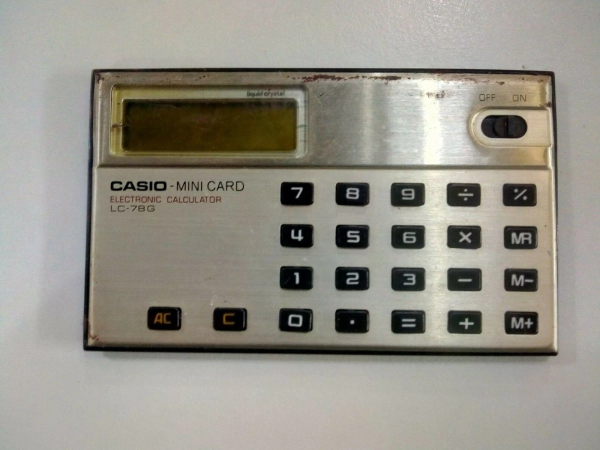 CALCOLATRICE ELETTRONICA VINTAGE MINI CARD ELECTRONIC CALCULATOR CASIO LC-  78 G