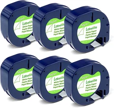 Label Tape Replace for DYMO Letratag Label Maker Refills 91330 10697 Black on Wh