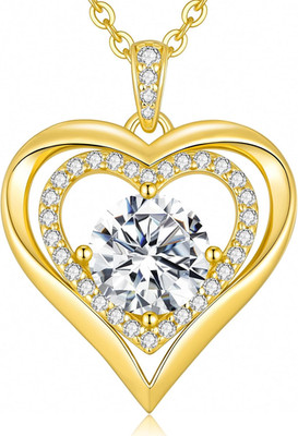 Halskette Herz Moissanit 1-3 Karat 925 Silber Luxus Valentinstag Geschenk