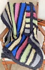 NEW HANDMADE crocheted AFGHAN throw BLANKET Soft 42"x34"