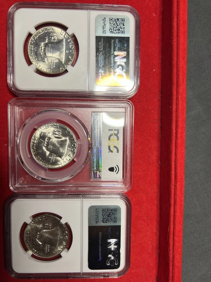 Lot Of 3 Franklin Half Dollars 1954s MS64 And 1963D Ms63 & 4 - Image 2 of 4