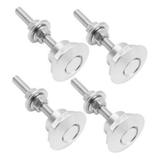 4Pcs Universal Aluminum Vehicle Hood Pins Silver Quick Release Lock Latch