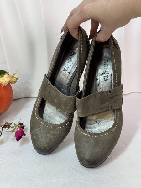 Women Bonita Heels Khaki Leather 37.5