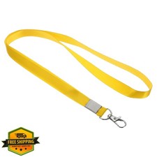 PATIKIL 17" Yellow Lanyards 5pk Flat Strap Swivel Hook ID Badge Holder Keys