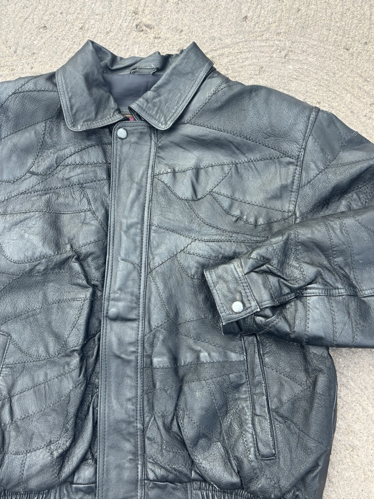 Genuine leather Patchwork Jacket by 4U  Leathers - image 2