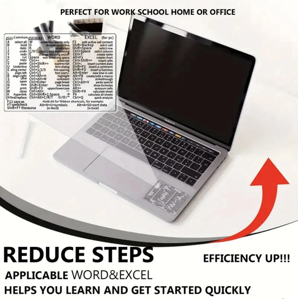Word And Excel Shortcuts Transparent Stickers - Image 3 of 4