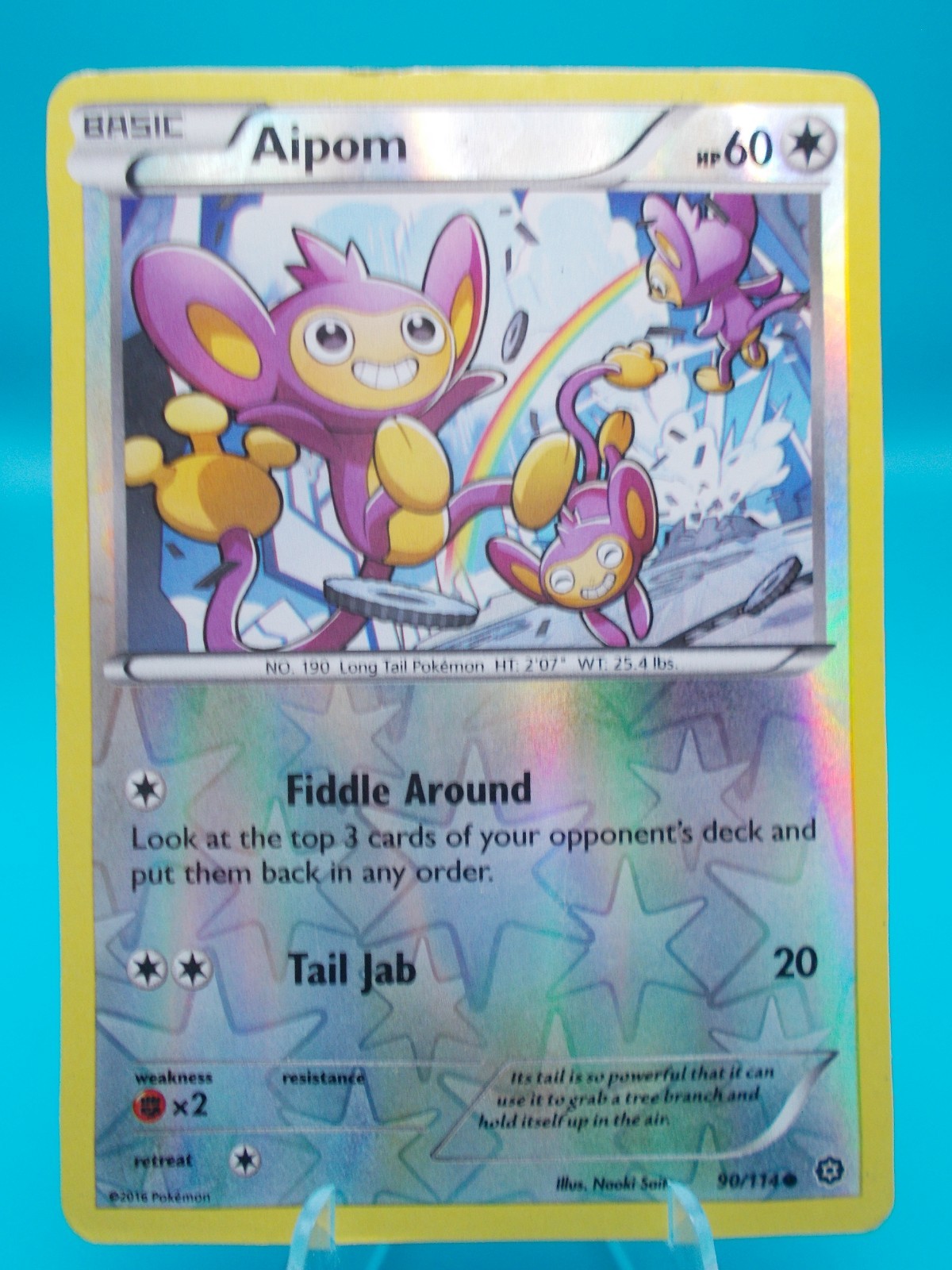 Aipom 90/114 XY - Steam Siege Pokémon TCG Reverse Holo Lightly Played