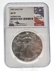2002 $1 Silver Eagle NGC MS70 - JOHN M MERCANTI SIGNATURE