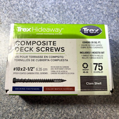 Trex Hideaway #10 x 2-1/2'' Deck Screws Star Drive Epoxy-Coated 75 Pack
