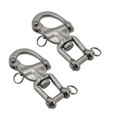NRC&XRC Pair 2-3/4in(70mm) Jaw Swivel Snap Shackle 316 Stainless Steel for Sa...