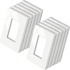 10 Pack BESTTEN Screwless Wall Plate 1 Gang GLOSS Snow White Decor
