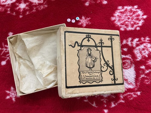 Antique 1880 New York Exchange For Womens Work handicraft Box