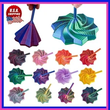 3D Printed Expanded Sensory Fidget Star Model Visual Whirling Spiral Ornament ET
