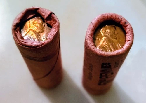 One 1955 D Lincoln Wheat Cent (BU) Original Bank Wrapped Roll of 50 Coins