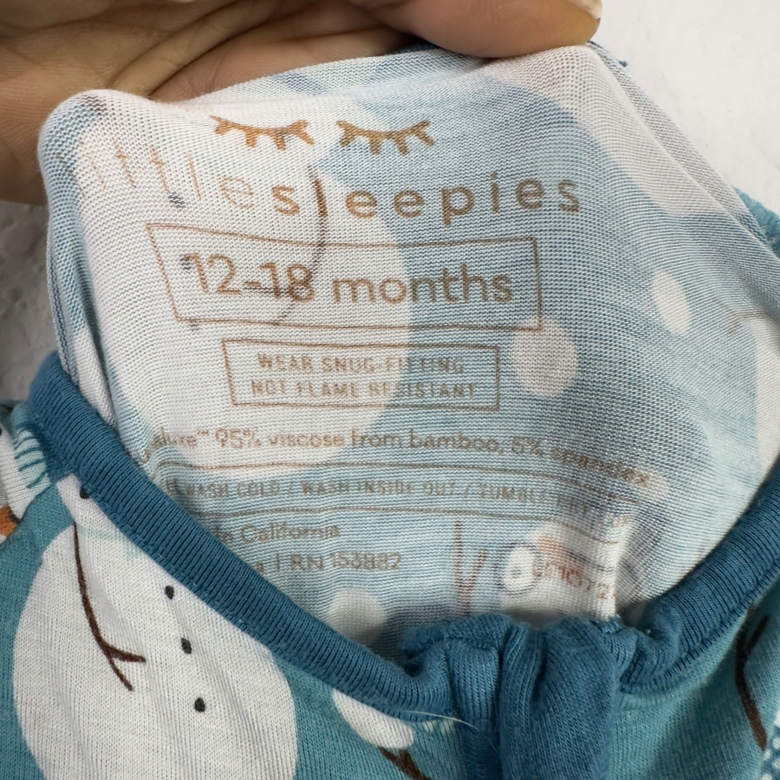 Little Sleepies 2PC Pajama Bundle 12-18M Bamboo Birthday Animal Panda Snowman