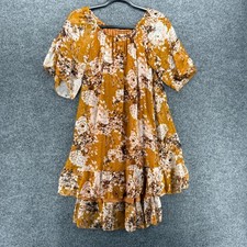 Elena Baldi Dress XS Silk Floral Shift Boho Cottagecore Romantic Made in Italy