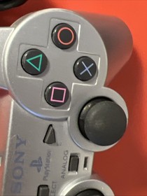Sony PlayStation 2 DualShock Controller: Model SCPH-10010, OEM, Silver (Tested)