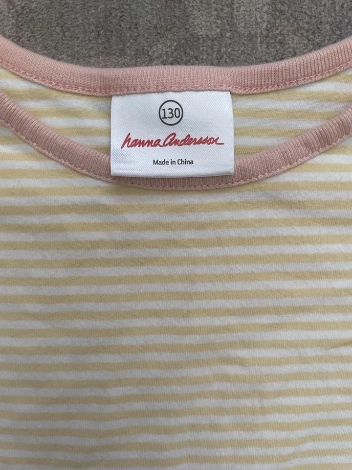 Hanna Andersson Yellow Stripes and Stars Drop Waist LS Dress Size US 8 | 130cm  - Image 3 of 4