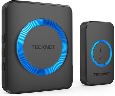 TECKNET Funkklingel, IP65 Funk Klingel Set Aussen Wasserdicht, Kabellose Türklin