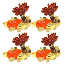 4 Pcs Fall Table Settings Napkin Holders Accessories Festivekin Rings