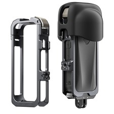 Metal Frame Cage for Insta360 X4 Air Protective Case with Silicone Lens Cover