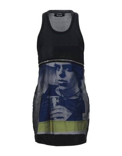 PVP €730 DSQUARED2 Mini Vestido de Seda IT40 US4 UK8 S Negro con Cremallera Hecho en Italia - Imagen 3 de 5
