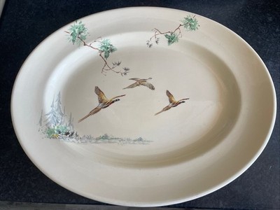 Royal Doulton Coppice Servier Lrg 38,5 Oval D5803 England Vintage 1940er Phesant