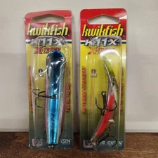 Lot 2 Luhr Jensen Kwikfish K11X Xtreme Blue Chrome Pink & Green Chrome Red NIP