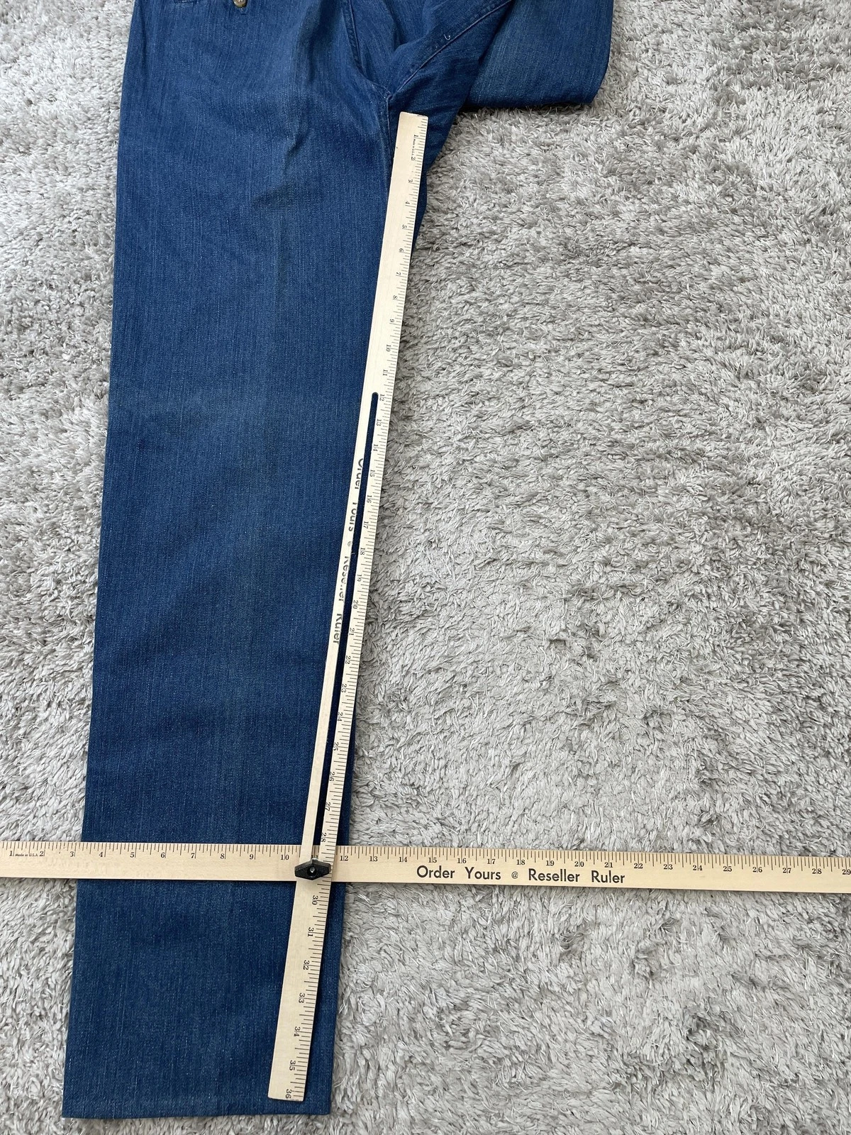 Orvis Pants Mens 32 Blue Denim Chino Zip Fly Welt Pockets Death Valley Dn - product detail image 14