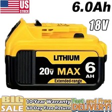 6000mAh DEL1810 20V Lithium Battery For DeWalt DCB205 DCB206 NEW