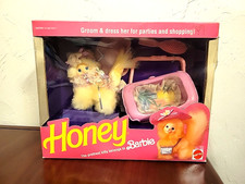 RARE 1991 Barbie Doll HONEY Pet Cat Prettiest Kitty Set Groom & Dress Her NIB