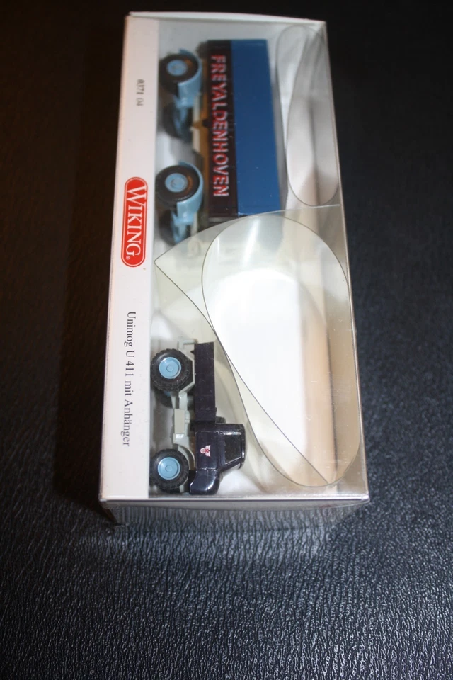 WIKING 037104 Mercedes Unimog U 411 FREYALDENHOVEN mit Anhänger OVP - Bild 3 von 4