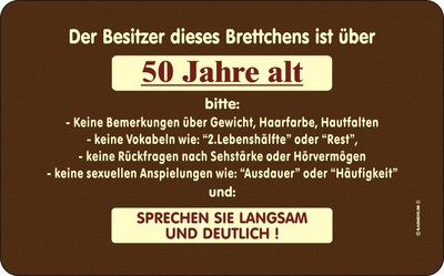 Frühstücksbrettchen Besitzer ist über 50 witzige Männer-Geschenke Schneide-Brett