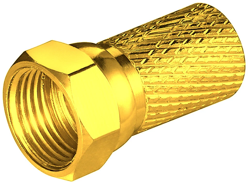 10x F Stecker Vergoldet 7 7,2 7,4 Mm Breiter Mutter Dichtring Sat Koax Kabel E