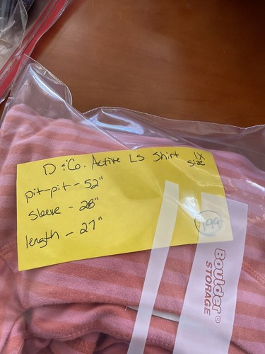 Women's Denim & Co. Active d & co. Striped Print Long Sleeve Tunic Top Peach 1X - Picture 7 of 7