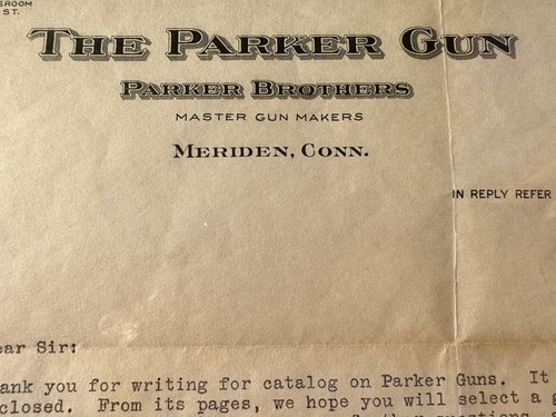 Rare 1889 Parker Gun Advertising Postal Cover LETTER Nicely Framed - Picture 4 of 6
