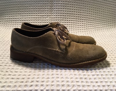 COLE HAAN Taupe Suede Plain Toe Oxfords 10 M Lace-up Shoes  display picture 1