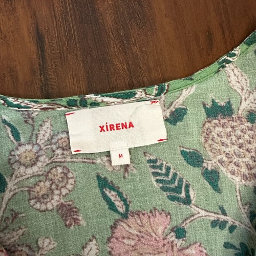 XIRENA Camelia Dress Womens Sz M Jade Green Floral Maxi Puff Sleeve Cottagecore - Picture 12 of 16