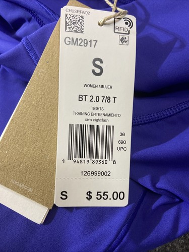 Adidas 7/8 Training High Rise Tights Women's Size: Small (4-6) Color: Purple - Picture 7 of 11