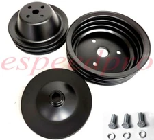 Black short water pump full pulley set for sbc 283 327 350 383 400 with swp