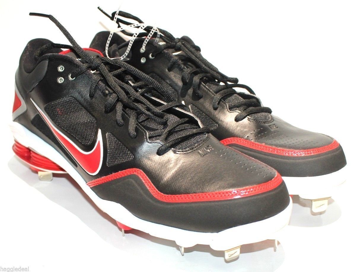 NIKE AIR SHOX GAMER BASEBALL CLEAT SHOES FOR MEN SIZE 12 BLACK & RED CLEATS NWOT Nike Shox Cleats In Men main image 3