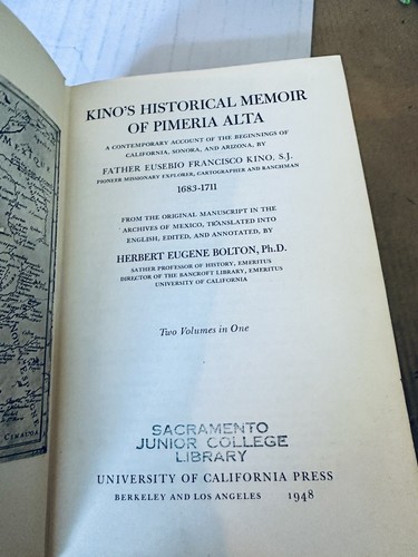 Kinos historische Erinnerungen an Pimeria Alta Herbert Eugene Bolton HB Buch 1948 - Bild 7 von 9